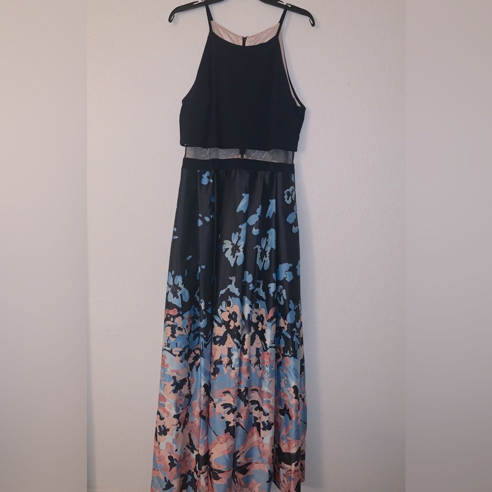Betsy & Adam blue and pink floral dress. Size 14.